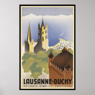 Vintage Switzerland Lausanne-Ouchy Poster