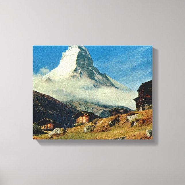 Vintage Switzerland, Matterhorn, Zermatt Canvas Print (Front)
