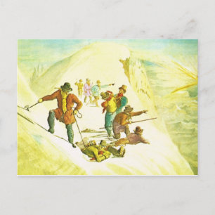 Vintage Switzerland, mountain climbing Postcard
