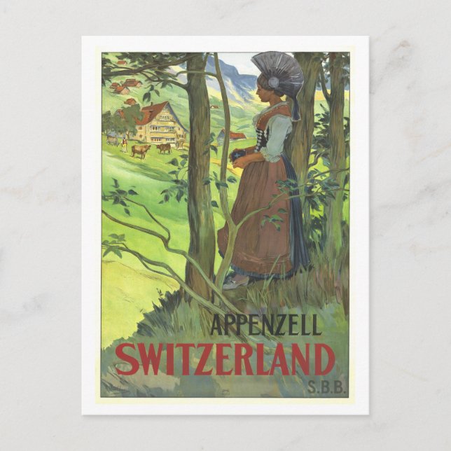 Vintage Switzerland Travel Postcard (Front)