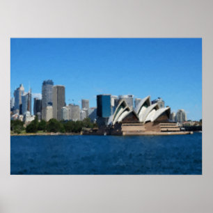 Vintage Sydney Opera House Travel Poster
