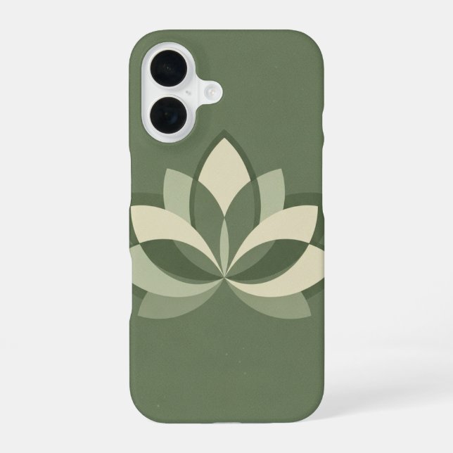 Vintage Symmetrical Lotus iPhone 16 Case (Back)