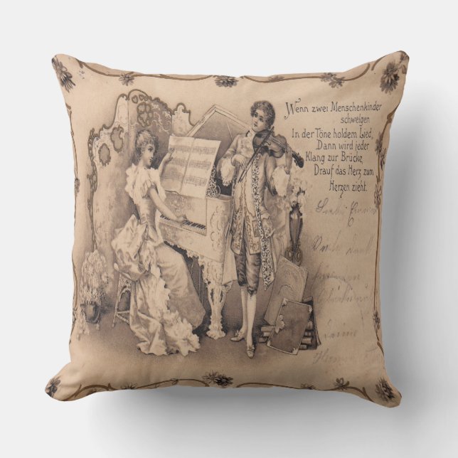 Vintage Symphony Decorative Pillow (Front)