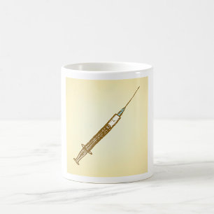 Vintage Syringe Medical Healthcare Sketch  Coffee Mug