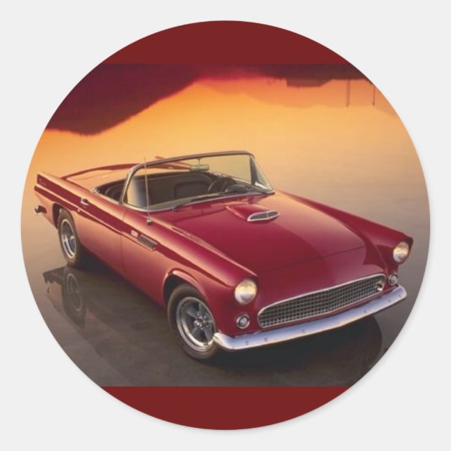 Vintage T -bird Classic Round Sticker (Front)
