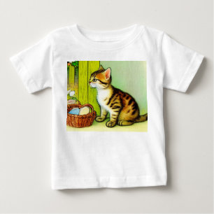Vintage Tabby Cat Illustration Baby T-Shirt