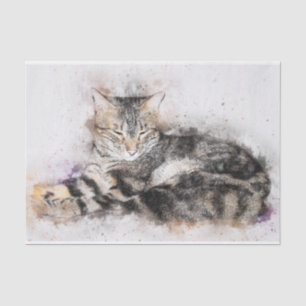 vintage tabby cat tissue paper