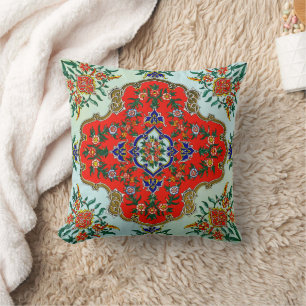 Vintage Tadjik Design Throw Pillow