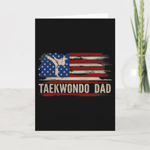 Vintage Taekwondo Dad American Usa Flag Sports The Card