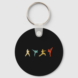 Vintage Taekwondo Tae Kwon Do Fighter Keychain