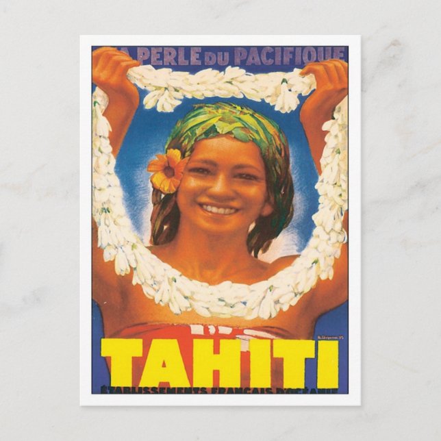 Vintage Tahiti Postcard (Front)