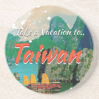 Vintage Taiwan Travel Poster Coaster