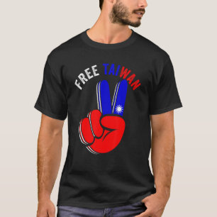 Vintage Taiwanese Flag Peace Sign Hand Keep Taiwan T-Shirt