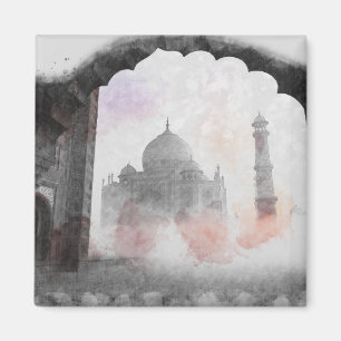 Vintage Taj Mahal Magnet - Agra India Travel