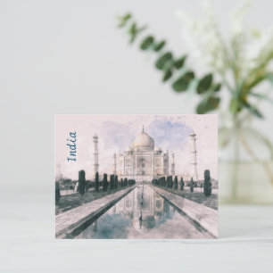 Vintage Taj Mahal Postcard – Retro Travel Souvenir