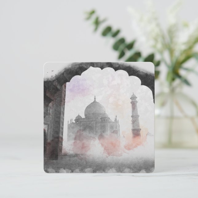 Vintage Taj Mahal Postcard – Retro Travel Souvenir (Standing Front)