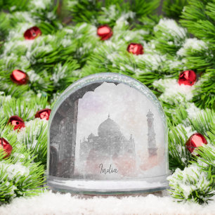 Vintage Taj Mahal Snow Globe – Retro India Travel