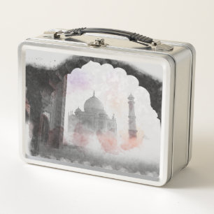 Vintage Taj Mahal Travel – India Souvenir Gift  Metal Lunch Box