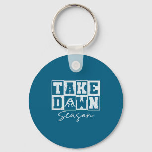 Vintage Take Down Season Wrestling Men Women Kids  Keychain