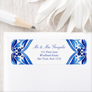 Vintage Talavera Azulejo mariage en carreaux bleus