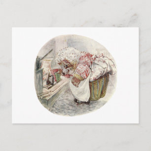 Vintage Tale of Mrs Tiggy Winkle Domestic Chores Postcard