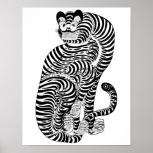 Vintage talismanic tiger  Small Poster