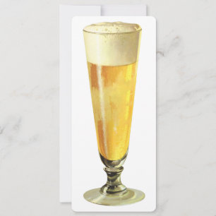 Vintage Tall Frosty Draught Beer, Birthday Party Invitation