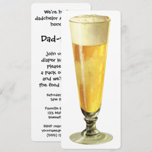 Vintage Tall Frosty Draught Beer, Dadchelor Party Invitation