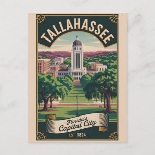 Vintage Tallahassee Florida Retro Travel Postcard