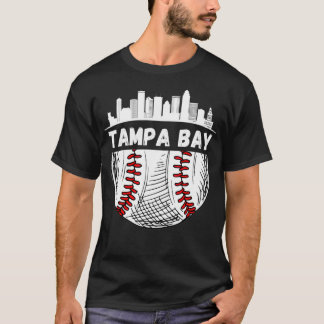 Vintage Tampa Bay Baseball Skyline Tampa Bay Baseb T-Shirt