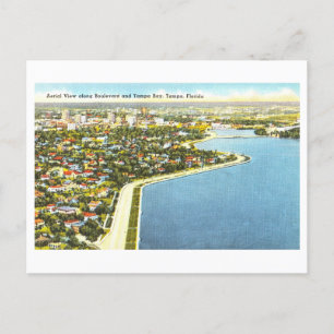 Vintage Tampa Bay, Florida, Aerial Postcard
