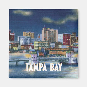 Vintage Tampa Florida Buildings and Bay Magnet
