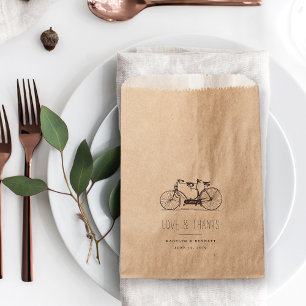 Vintage Tandem Bicycle Wedding Thank You Favour Bag