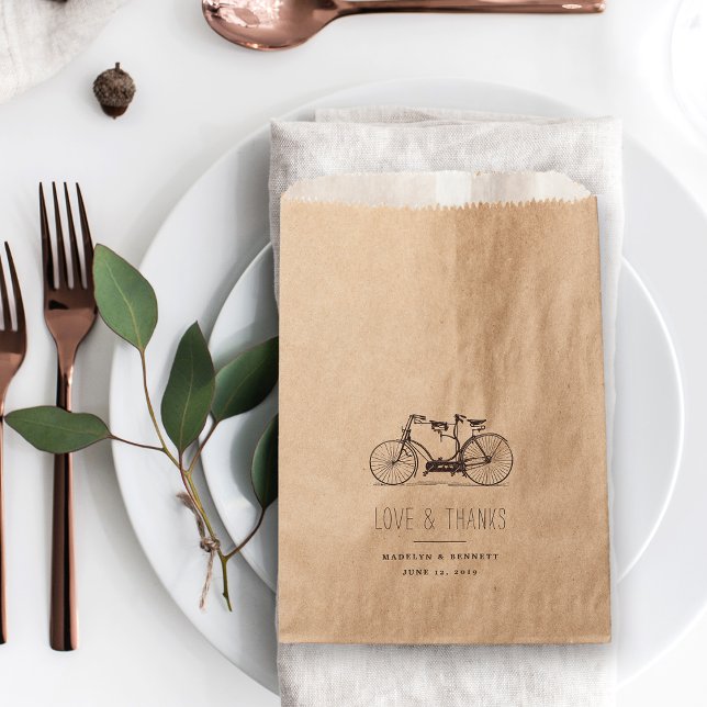 Vintage Tandem Bicycle Wedding Thank You Favour Bag (Creator Uploaded)