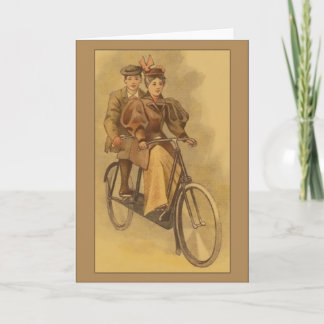 Vintage Tandem Bike Greetings Card