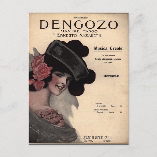 Vintage Tango Sheet Music Postcard (Front)