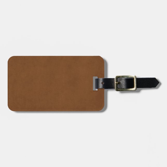 Vintage Tanned Leather Brown Parchment Template Luggage Tag (Front Horizontal)
