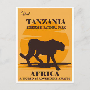 Vintage Tanzania Africa Serengeti National Park Postcard
