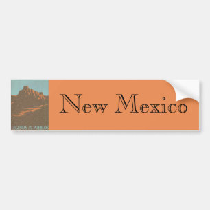 Vintage Taos Pueblos New Mexico, Travel Poster Art Bumper Sticker