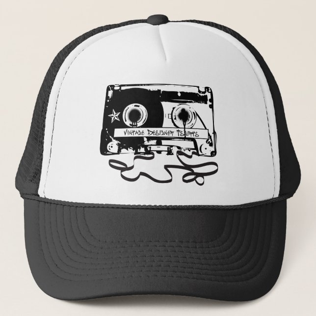 Vintage Tape SprayPaint Design.ai Trucker Hat (Front)