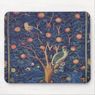 Vintage Tapestry Woodpecker Artwork Print Mouse Pad