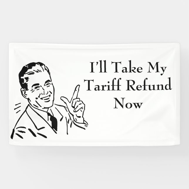 Vintage Tariff Refund Check Banner (Horizontal)