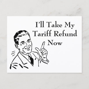 Vintage Tariff Refund Check Postcard