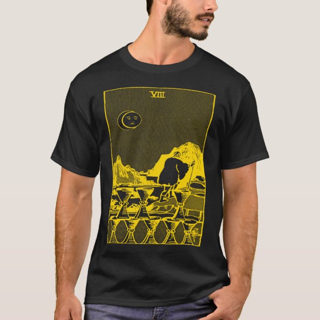 VINTAGE TAROT CARD CUPS EIGHT T-Shirt (Front)