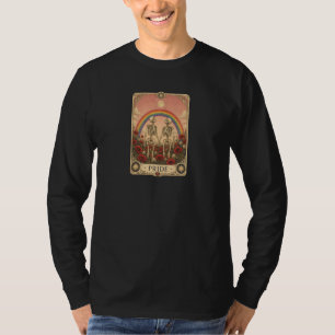 Vintage Tarot Card Pride Skeleton Lovers Rainbow T-Shirt