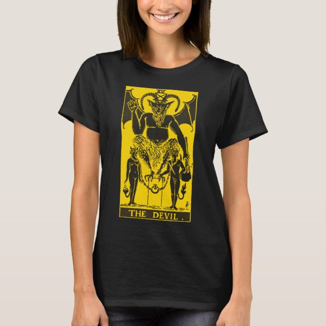 VINTAGE TAROT CARD THE DEVIL T-Shirt (Front)
