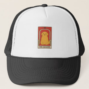 Vintage Tarot Card The Golden Retriever Dog Trucker Hat