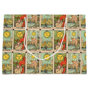 Vintage Tarot Cards Pattern Large Gift Bag