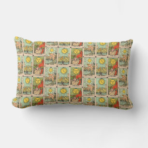 Vintage Tarot Cards Sun Moon Stars   Lumbar Pillow