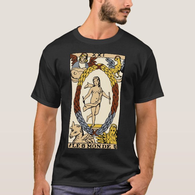 Vintage Tarot d The World T-Shirt (Front)